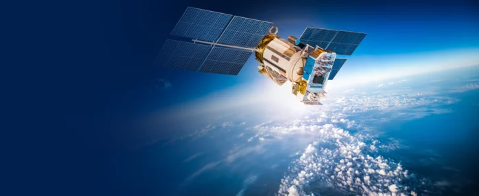  Aerospace industry header image consisting of aerospace security satellite