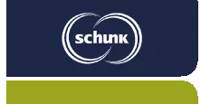 Brand logo of the Schunk Group - based on corporate design in green and blue