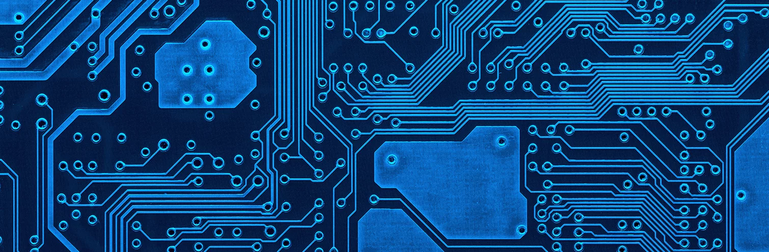  Blue printed circuit board pattern representing electronics testing and reliable industrial test systems