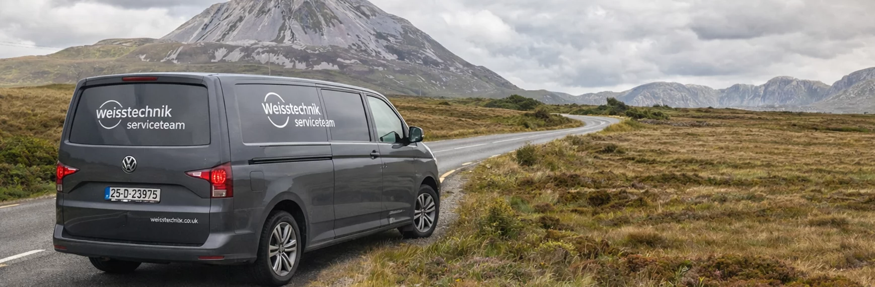  Weiss Technik service team vehicle on site during a technical service assignment in Ireland