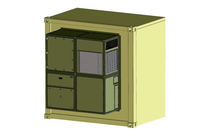  Module R‑15‑F1 Kühlmodul von Weiss Defence als integrierte Containerlösung in militärischer Ausführung