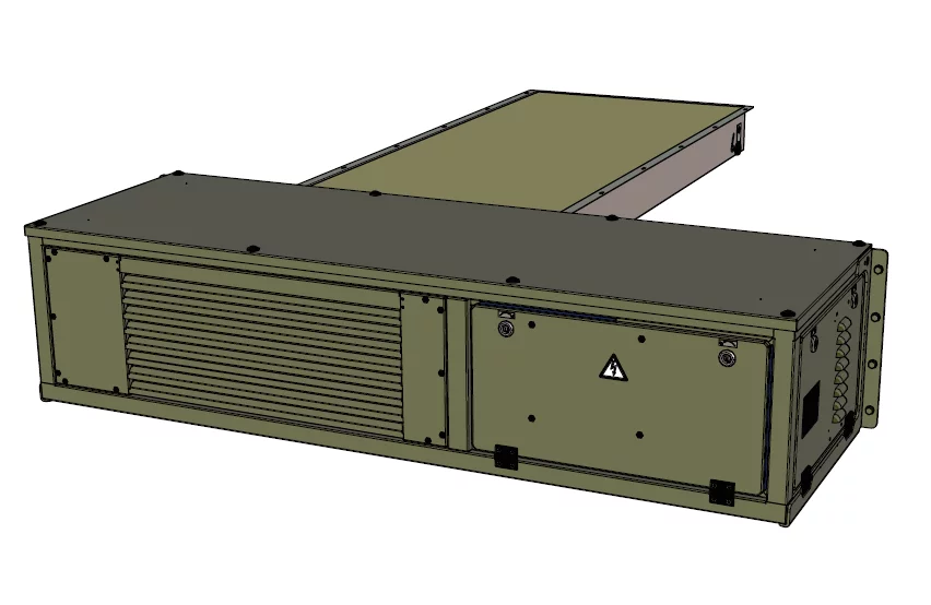 Mobile military air conditioning unit Module R 4 by Weiss Defence for containers and tents in a robust olive‑green split design.