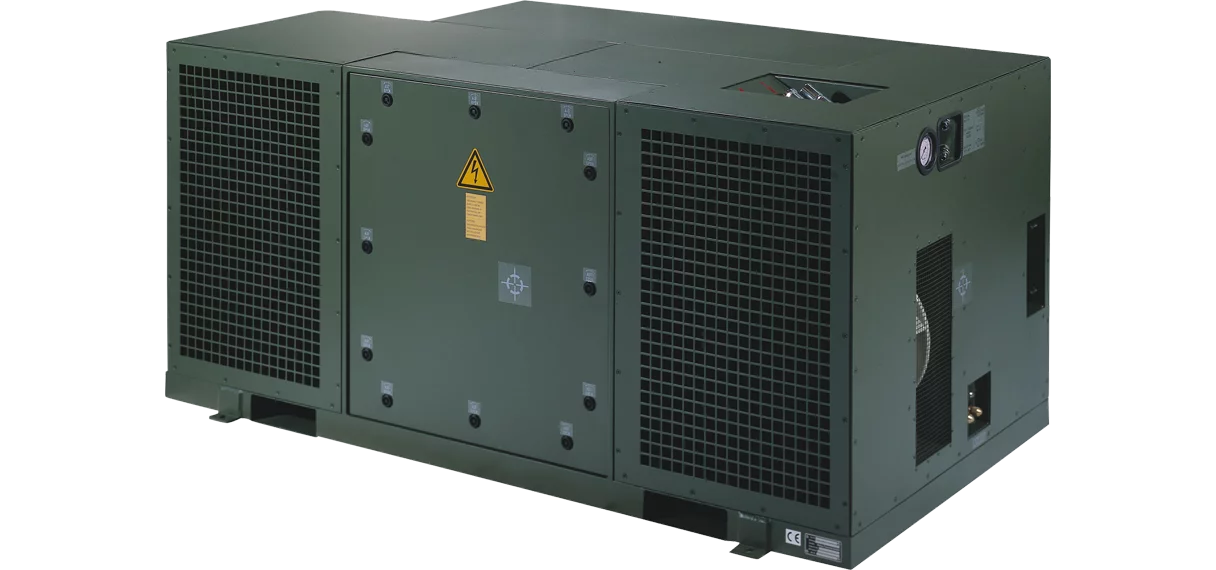  Military brine temperature control system by WEISS Defence with rugged housing, side ventilation grilles and service panel