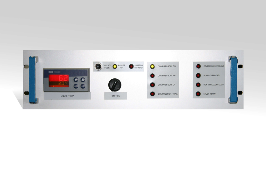  Control and display unit of the STA‑5 A military air conditioning system by WEISS Defence with temperature display and status indicators