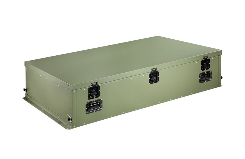  Closed transport and storage box for the ZKB‑20/18 tent air conditioner by Weiss Defence in robust military design
