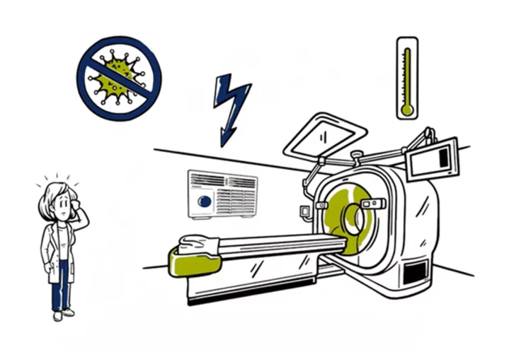 Explainer video of Vindur® Top secondary air cooling units with thermal disinfection for hygienic air in healthcare environments.