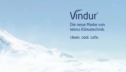 Vindur brand teaser with clean cool safe slogan set against alpine landscape