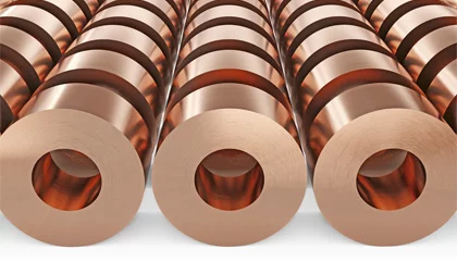 Copper-coated electrode coils for battery cell production and vacuum drying processes