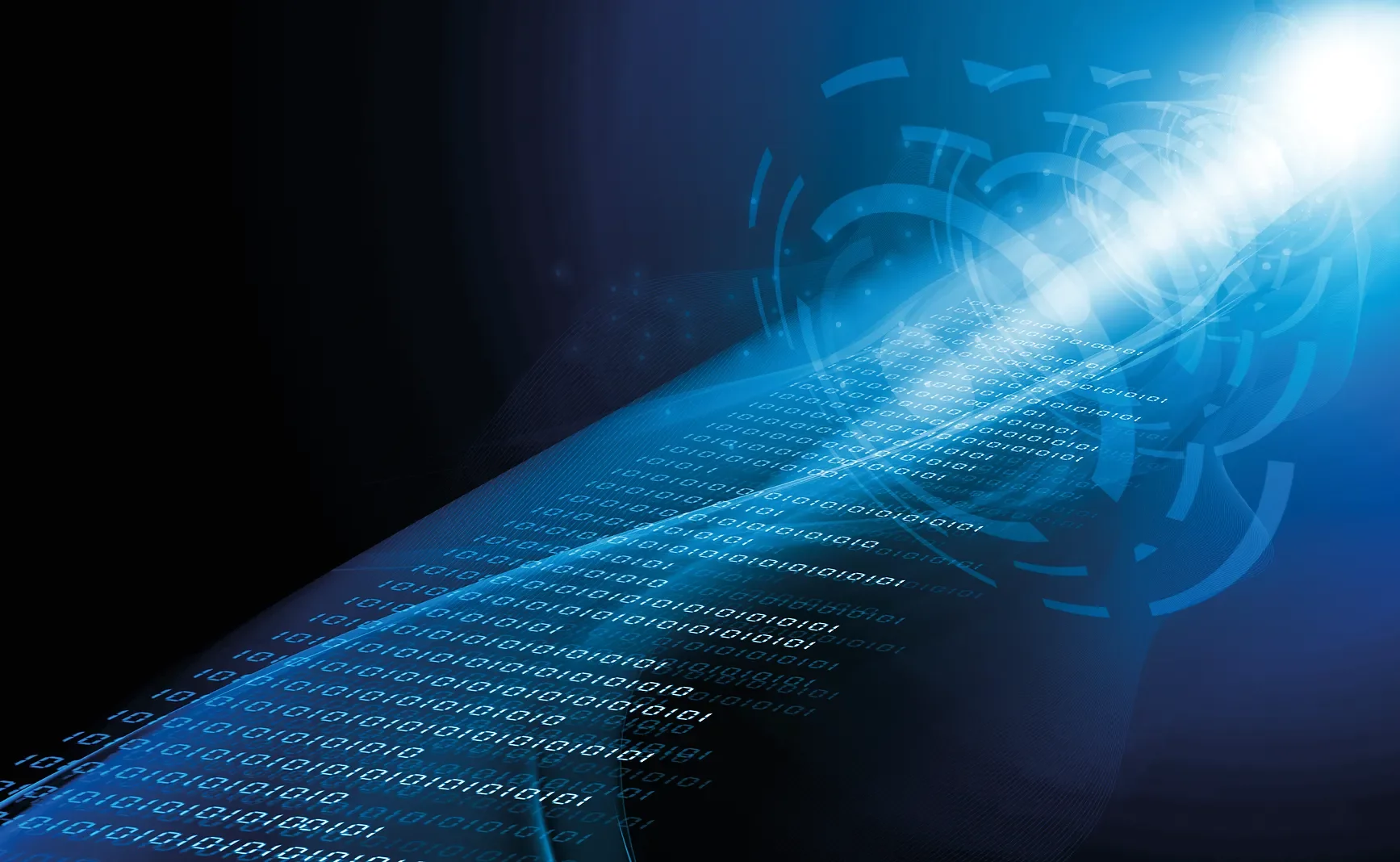  Abstrakter Datenstrom symbolisiert digitale Lösungen und vernetzte Prüfanlagen von Weiss Technik