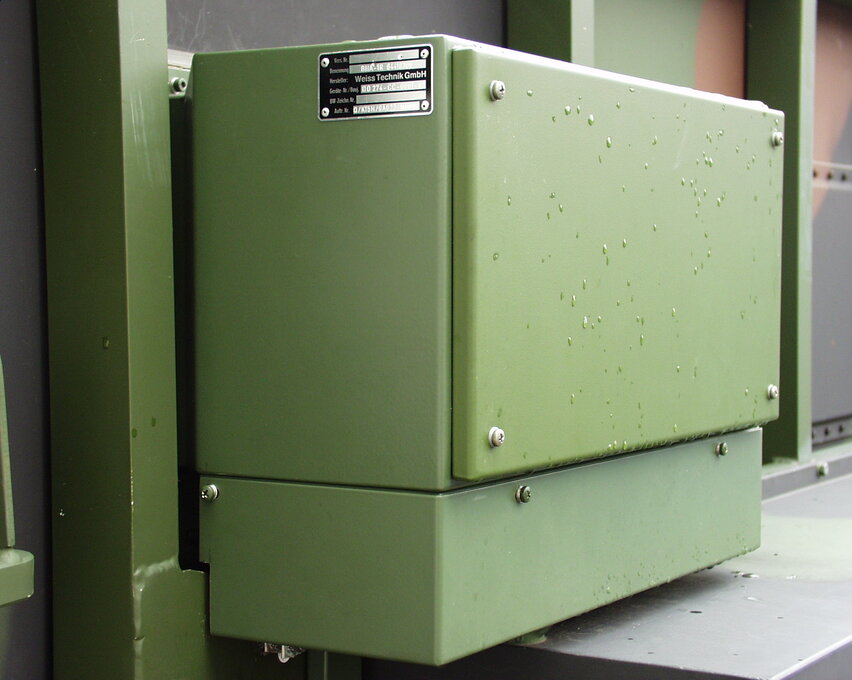  Protected BHA‑1 LR housing unit by Weiss Defence in olive‑green finish with bolted cover
