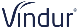 Vindur logo of Weiss Klimatechnik with blue lettering and stylized V symbol